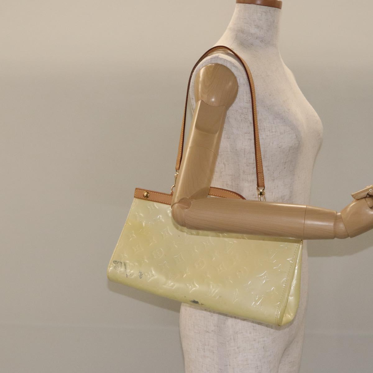 LOUIS VUITTON Monogram Vernis Roxbury Drive Hand Bag Perle M91374 LV Auth BA3610