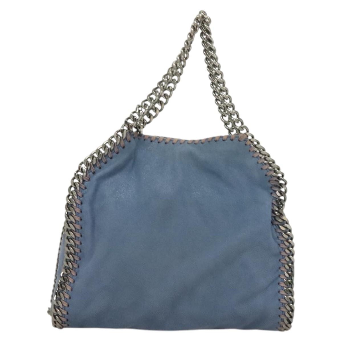 Stella MacCartney Falabella Chain Bag Suede 2way Light Blue Silver Auth BA3617