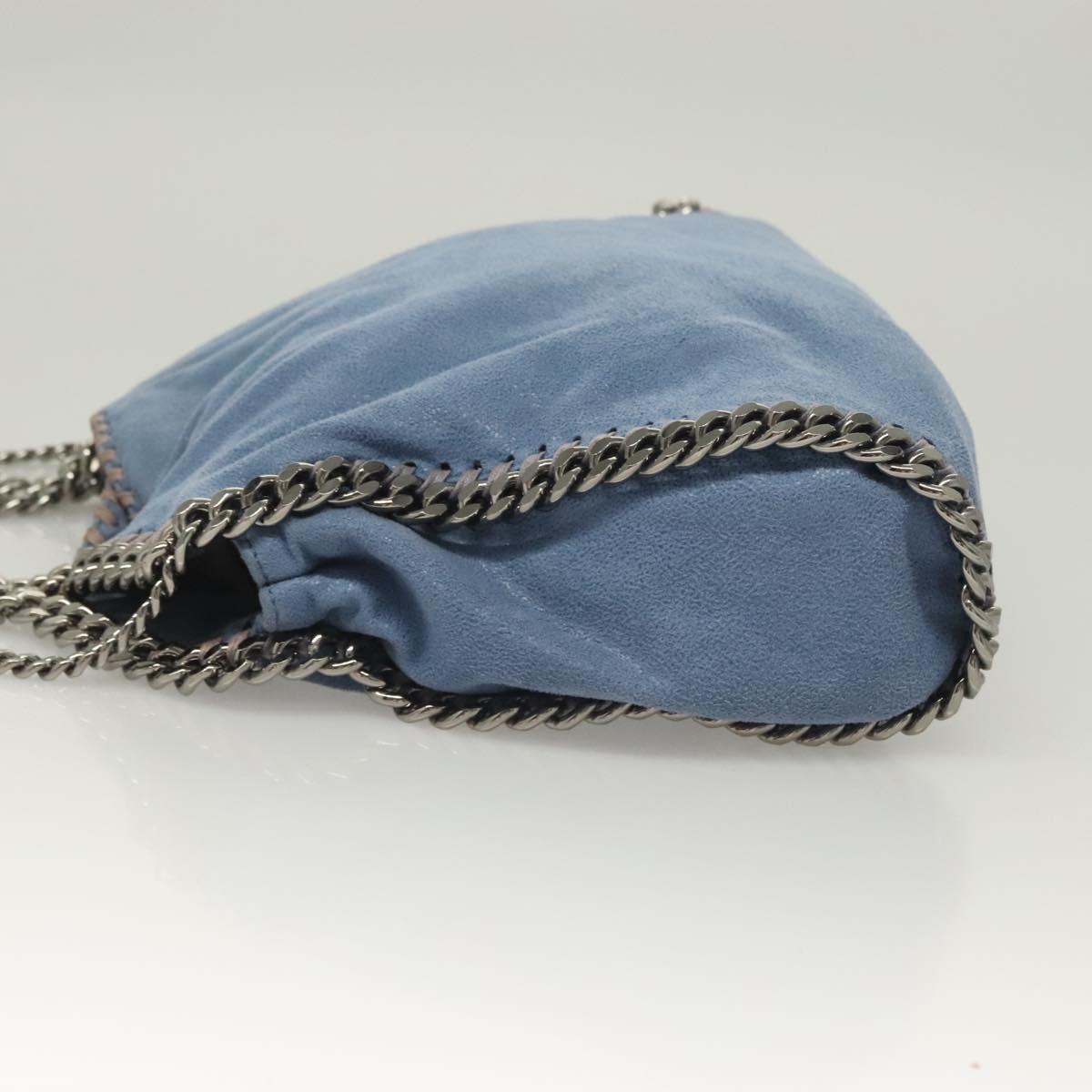 Stella MacCartney Falabella Chain Bag Suede 2way Light Blue Silver Auth BA3617