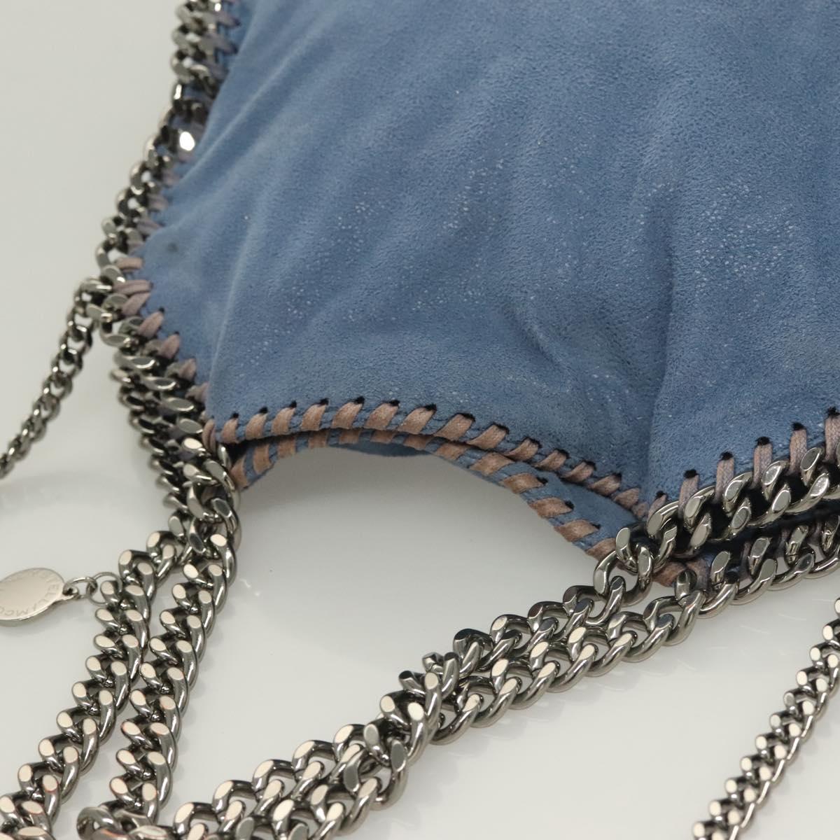 Stella MacCartney Falabella Chain Bag Suede 2way Light Blue Silver Auth BA3617