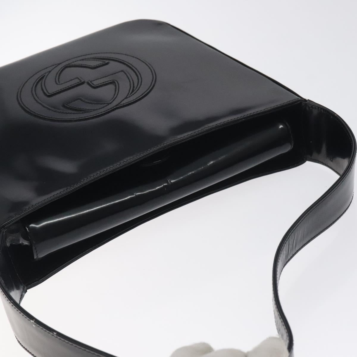 GUCCI Shoulder Bag Patent leather Black 000 1013 0506 Auth BA3619
