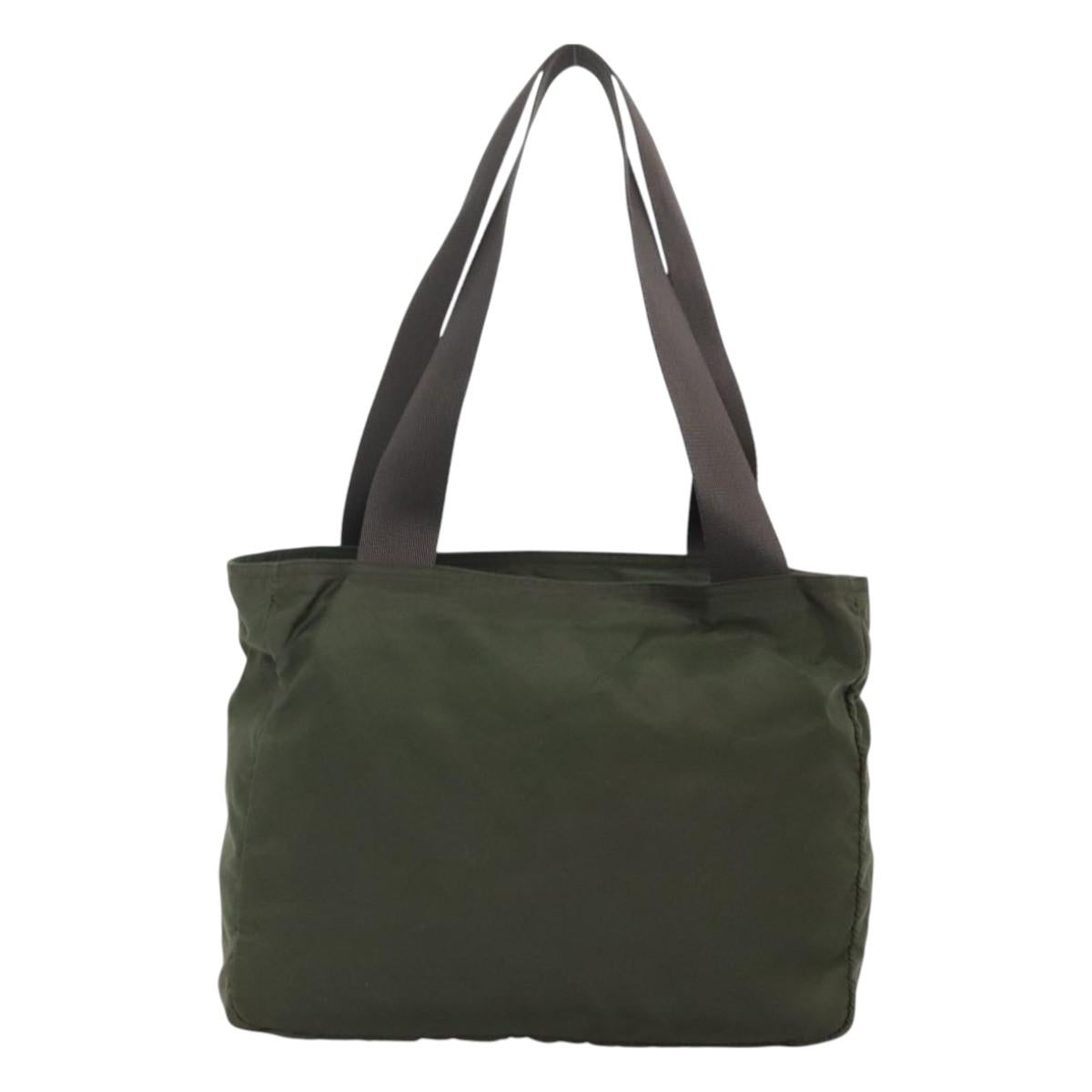 PRADA Tote Bag Nylon Khaki Auth BA3622