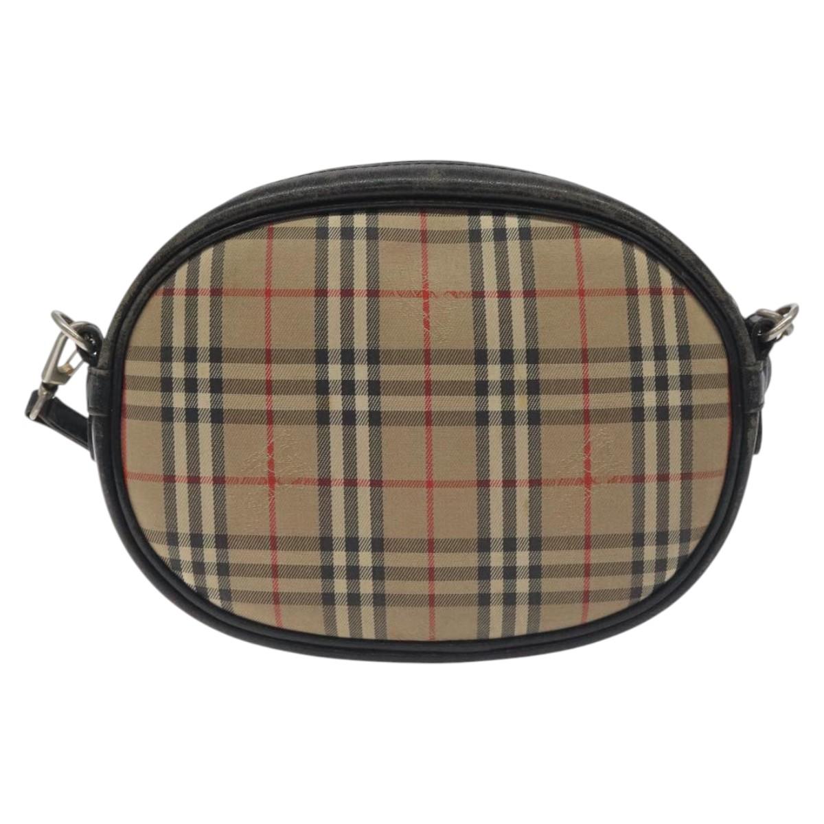 Burberrys Nova Check Shoulder Bag Canvas Beige Auth BA3623
