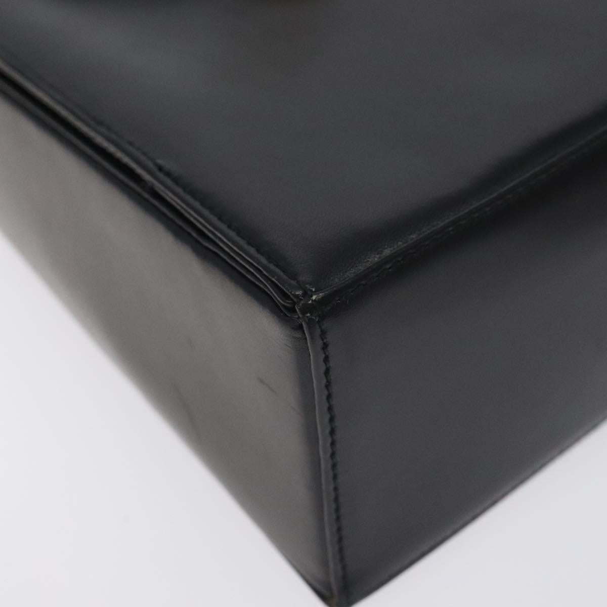 BALLY Chain Shoulder Bag Leather Black Gold Auth BA3624