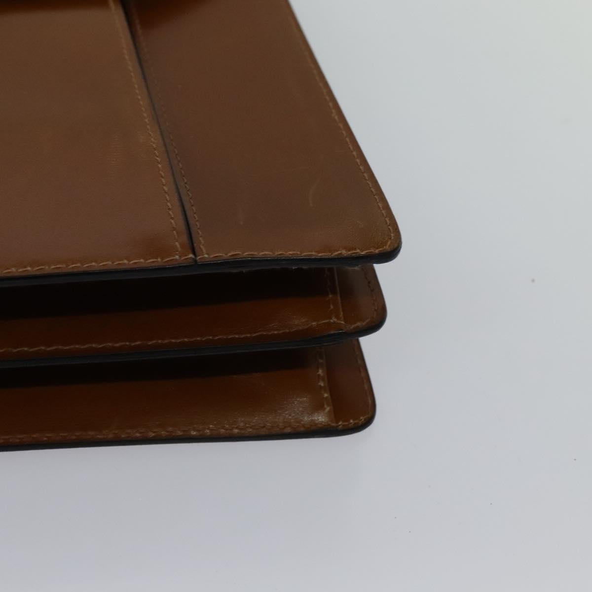 BALLY Hand Bag Leather 2way Brown Gold Auth BA3625