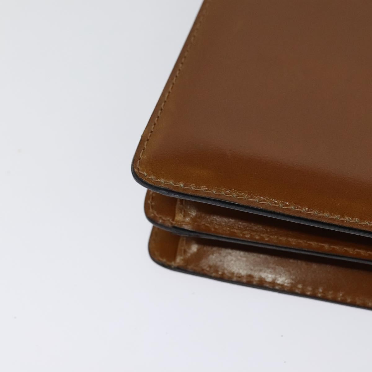 BALLY Hand Bag Leather 2way Brown Gold Auth BA3625