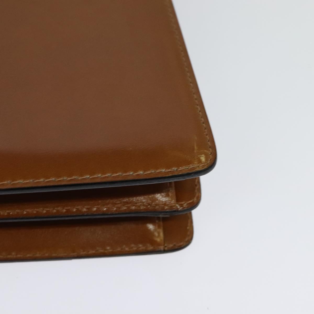 BALLY Hand Bag Leather 2way Brown Gold Auth BA3625