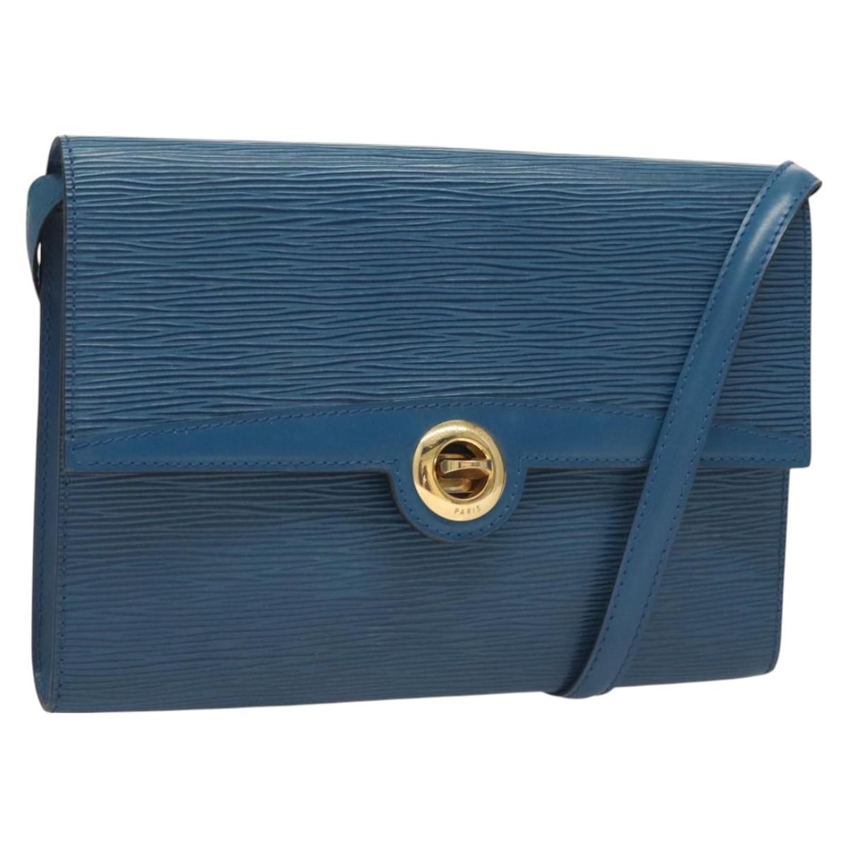 LOUIS VUITTON Epi Pochette Arche Shoulder Bag Blue M52575 LV Auth BA3634