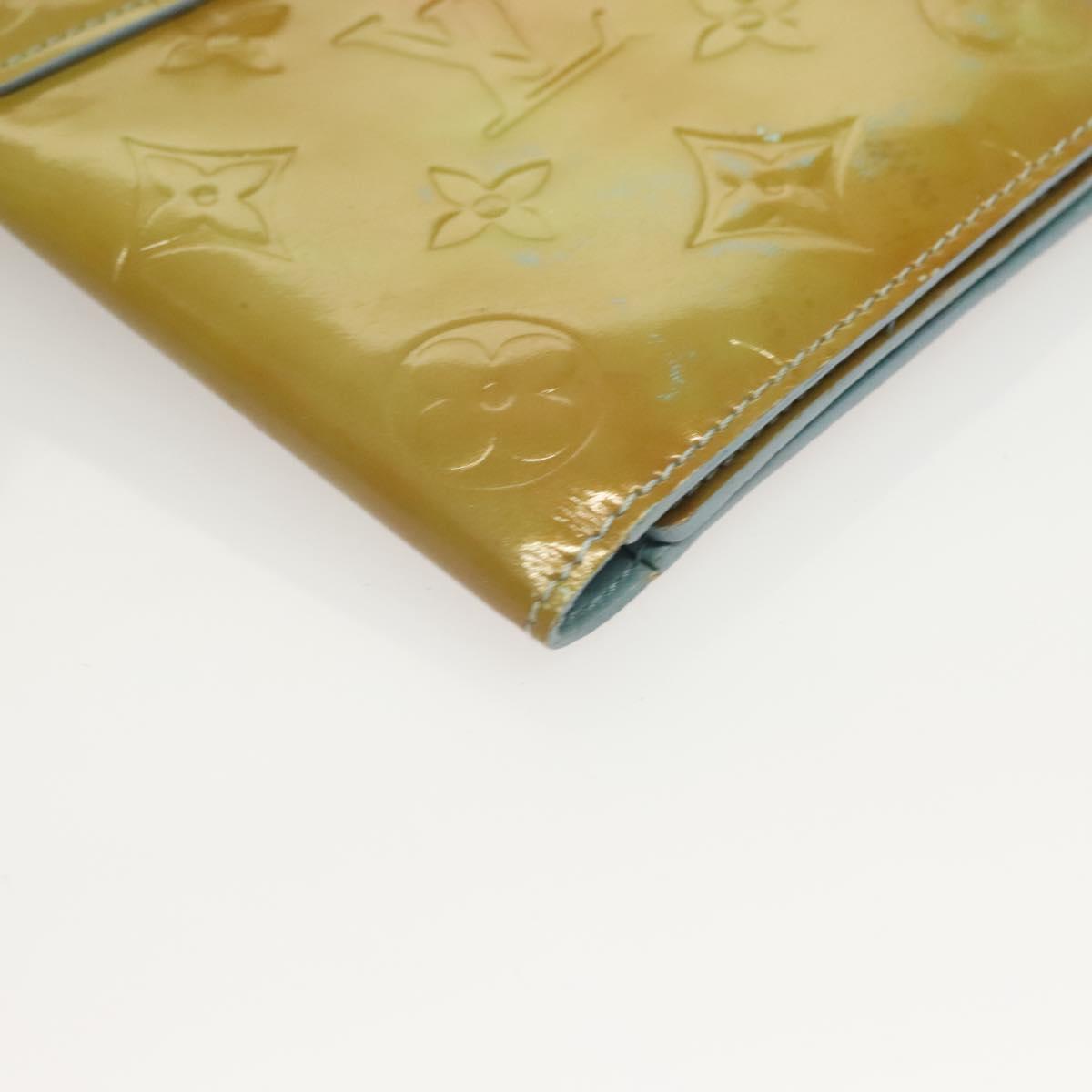 LOUIS VUITTON Monogram Vernis Walker Wallet Baby Blue M91073 LV Auth BA3635