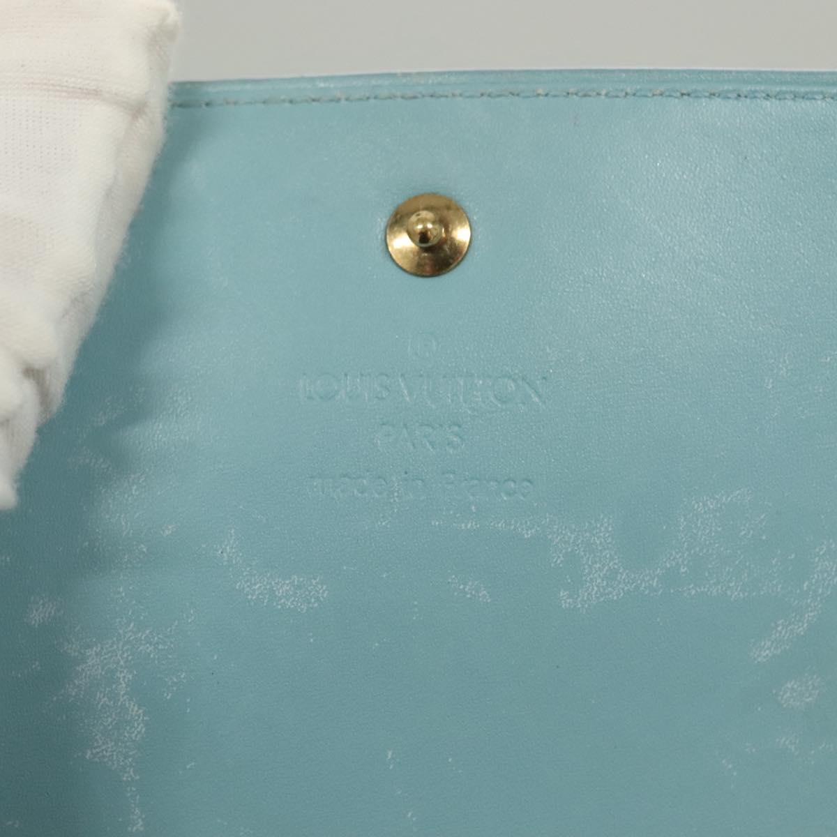 LOUIS VUITTON Monogram Vernis Walker Wallet Baby Blue M91073 LV Auth BA3635
