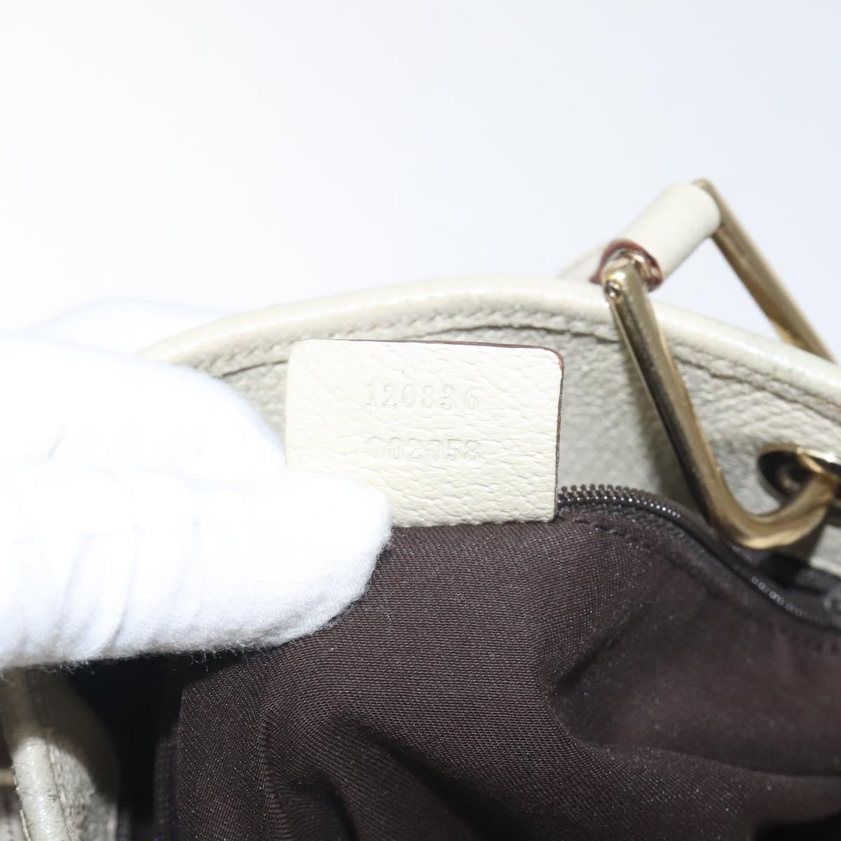 GUCCI GG Canvas Tote Bag Beige Gold 120836 Auth BA3640