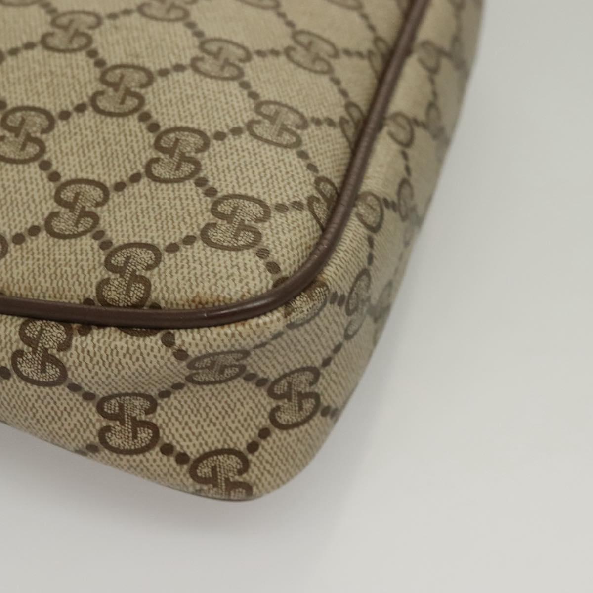 GUCCI GG Supreme Shoulder Bag PVC Beige Gold 97 02 068 Auth BA3641