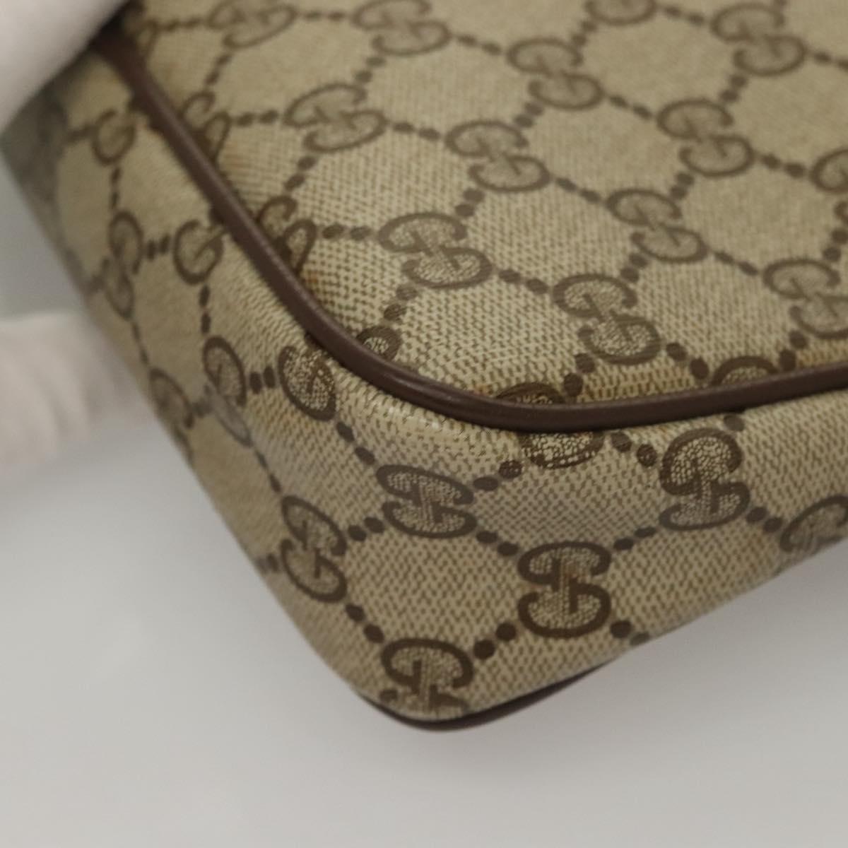 GUCCI GG Supreme Shoulder Bag PVC Beige Gold 97 02 068 Auth BA3641