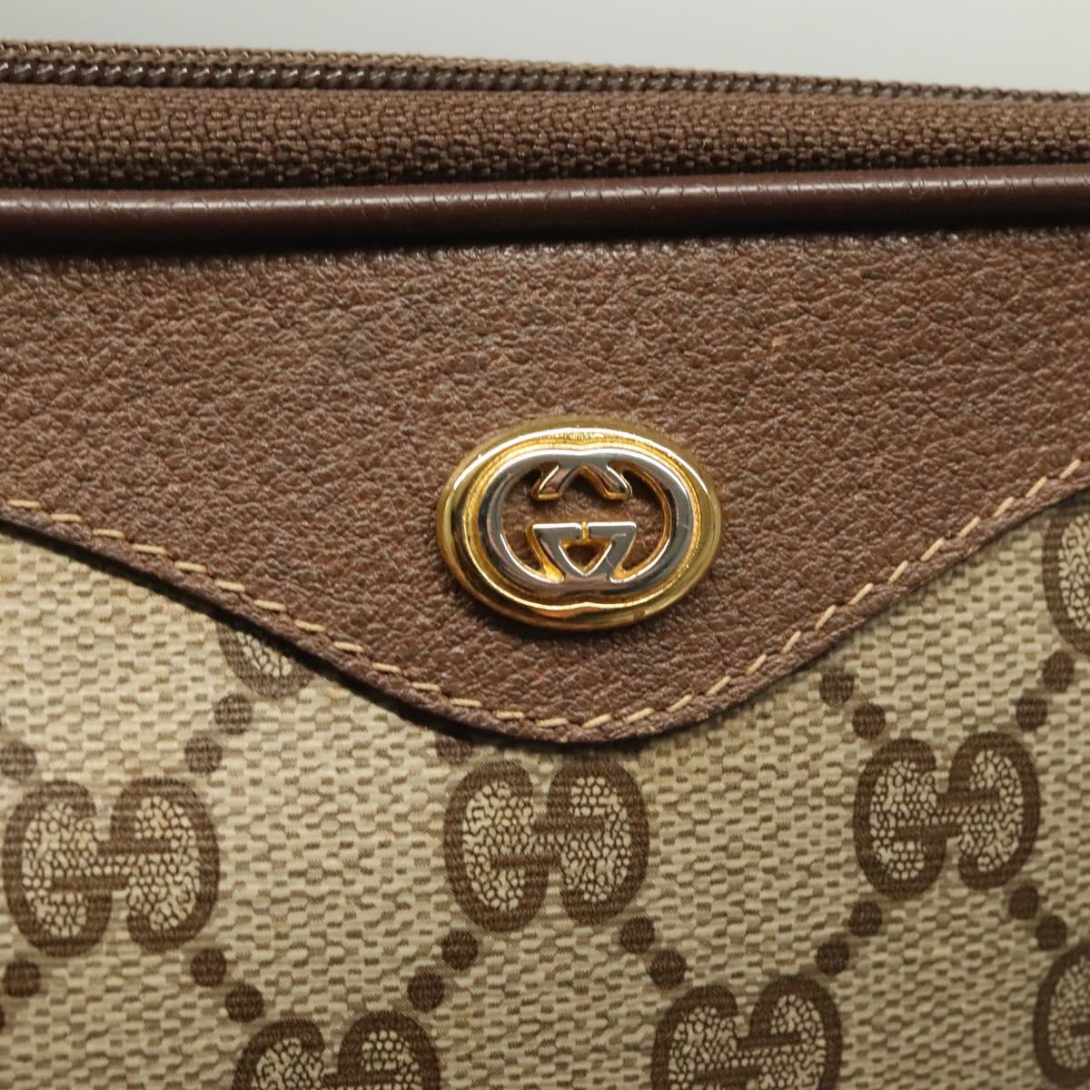 GUCCI GG Supreme Shoulder Bag PVC Beige Gold 97 02 068 Auth BA3641