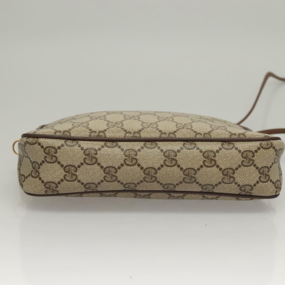 GUCCI GG Supreme Shoulder Bag PVC Beige Gold 97 02 068 Auth BA3641