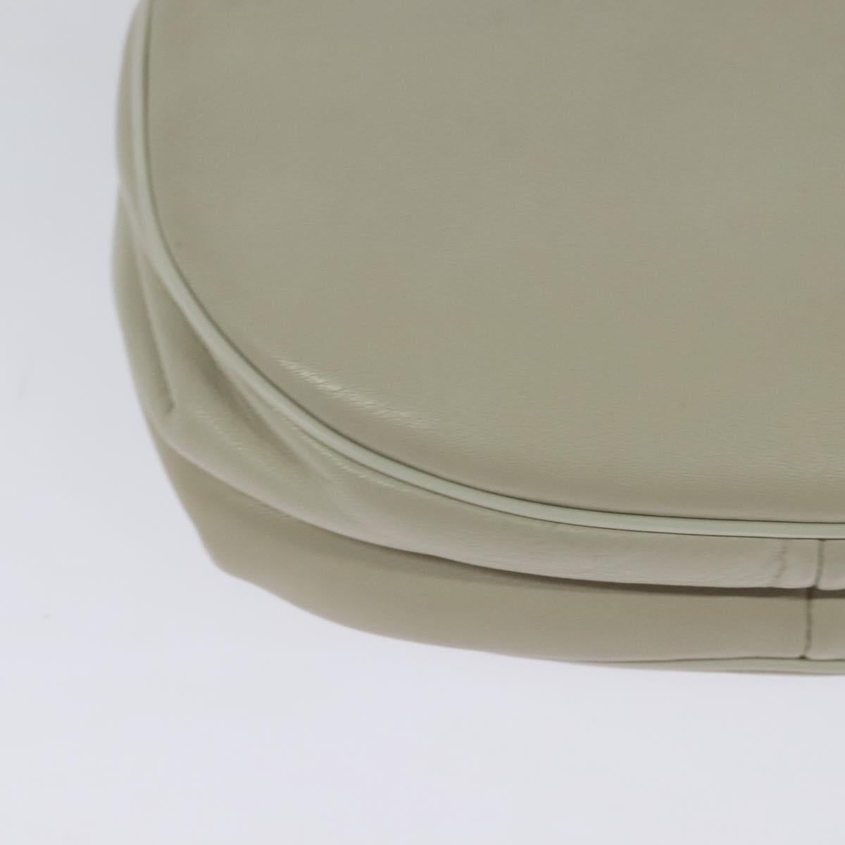 GIVENCHY Shoulder Bag Leather White Gold Auth BA3655
