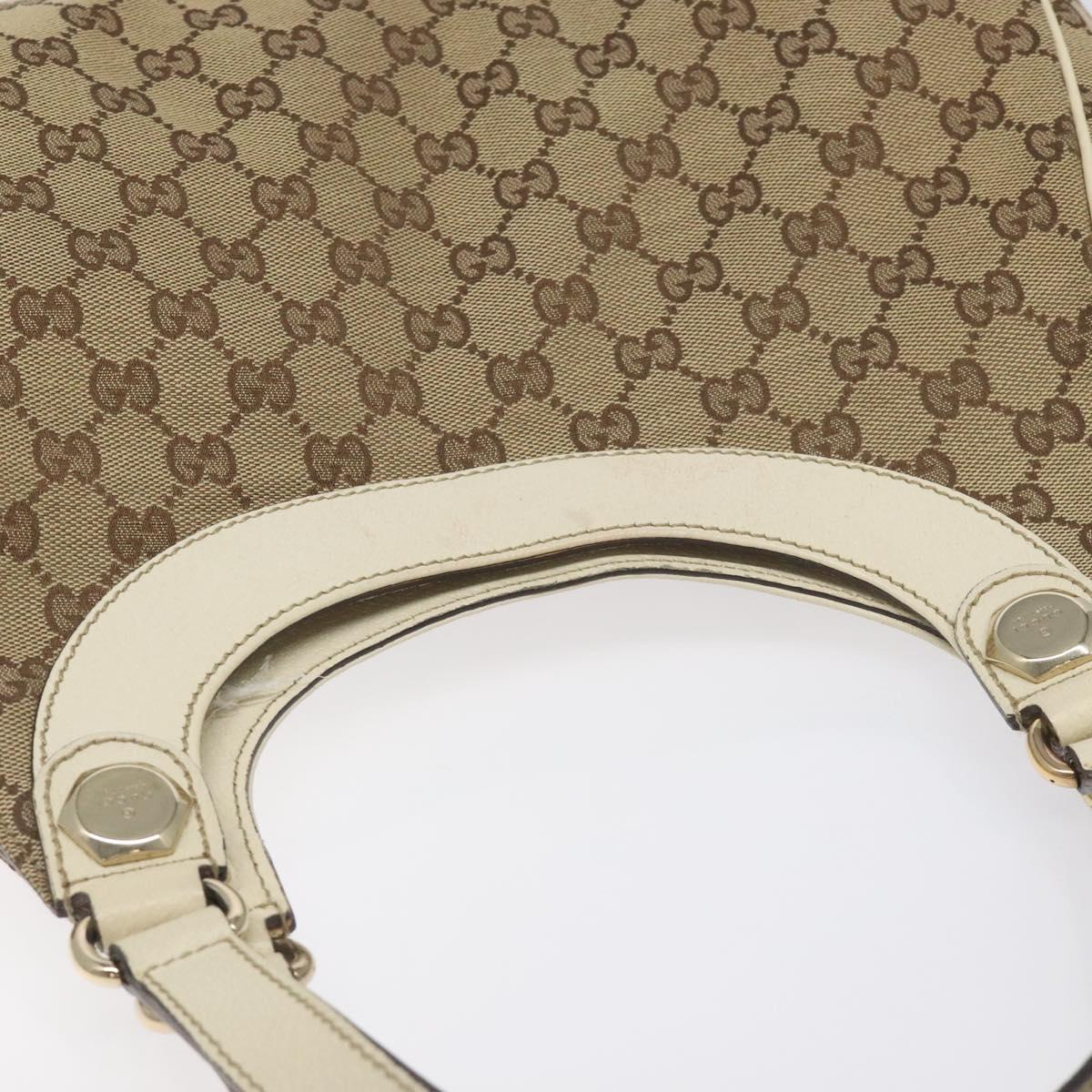 GUCCI GG Canvas Shoulder Bag Beige Gold 154982 Auth BA3658