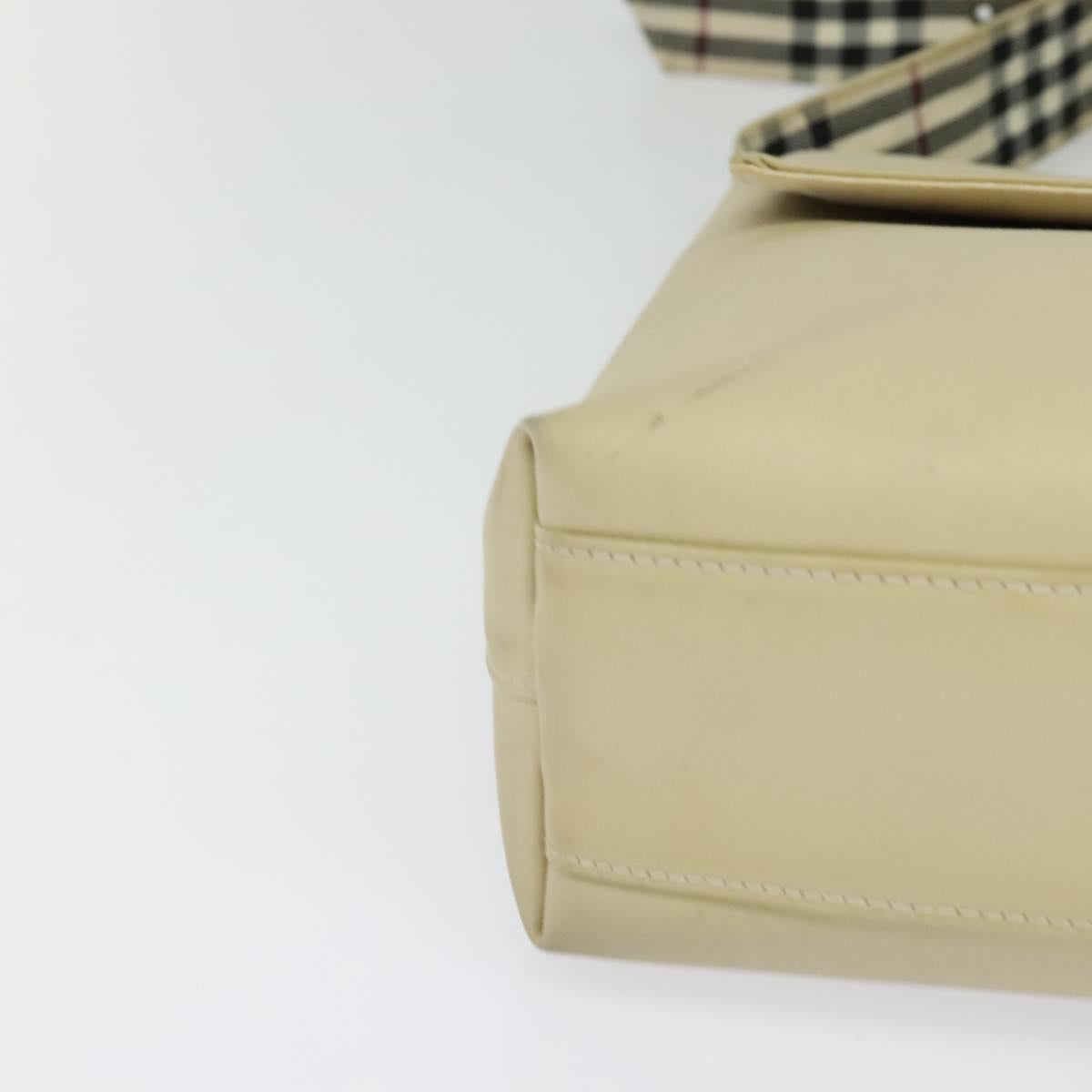 BURBERRY Shoulder Bag Canvas Beige Auth BA3662