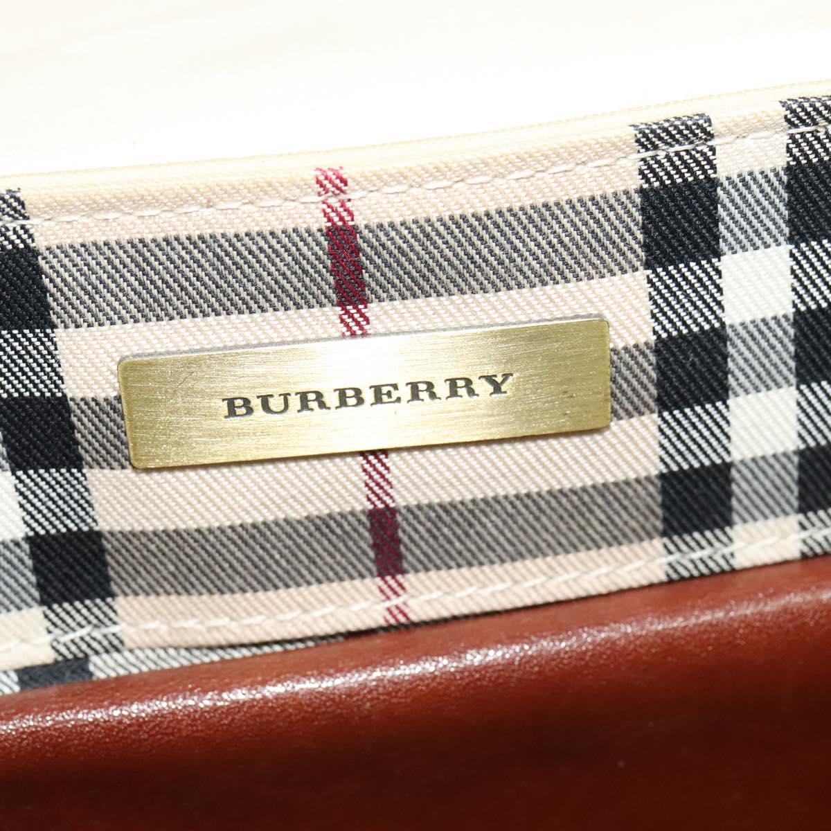 BURBERRY Shoulder Bag Canvas Beige Auth BA3662