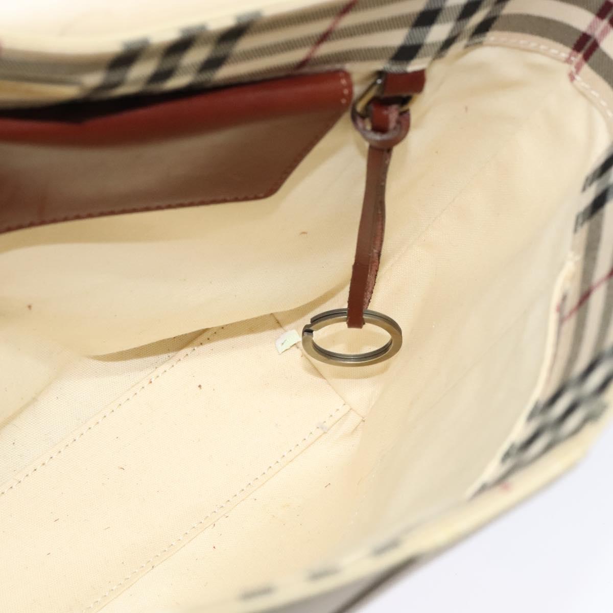 BURBERRY Shoulder Bag Canvas Beige Auth BA3662