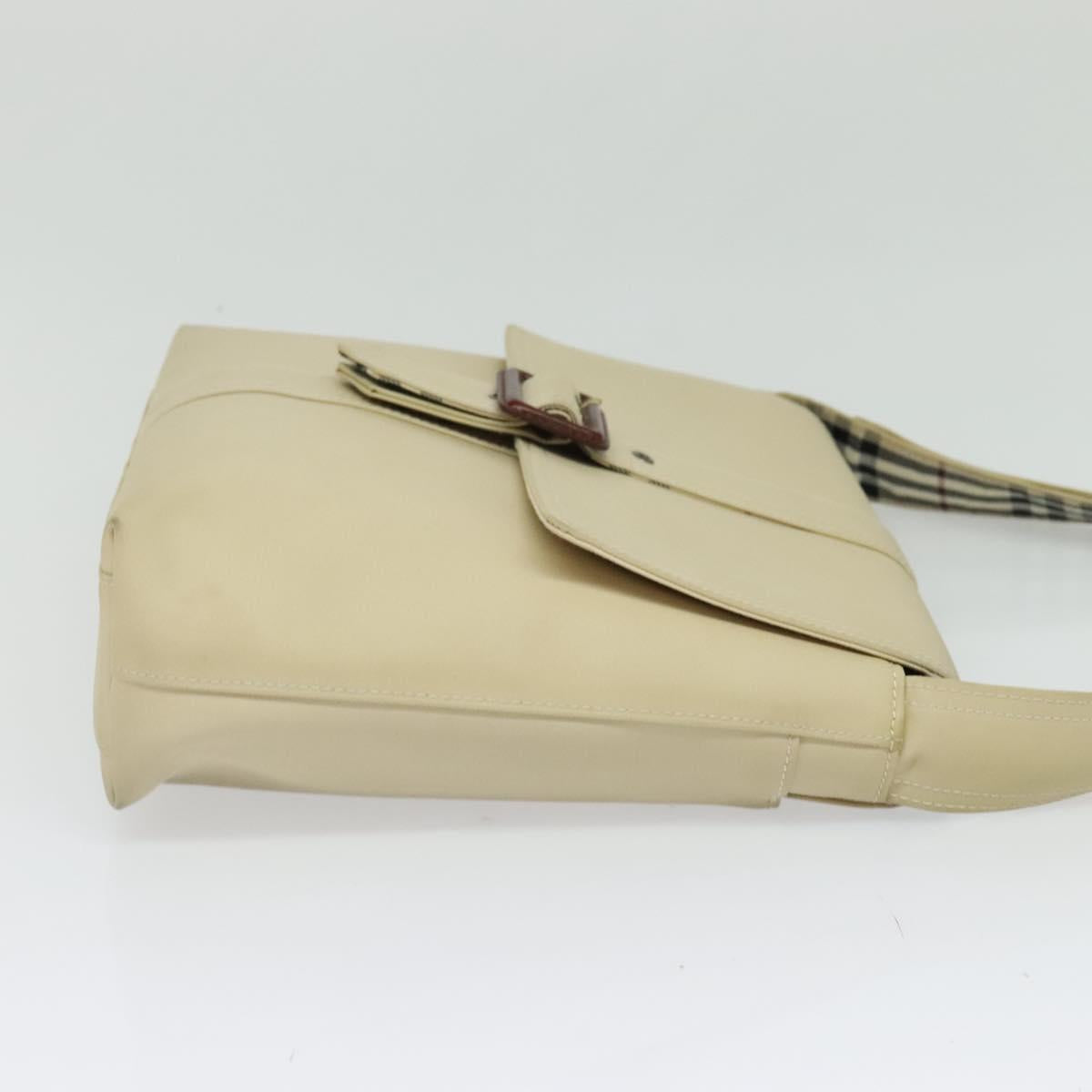 BURBERRY Shoulder Bag Canvas Beige Auth BA3662