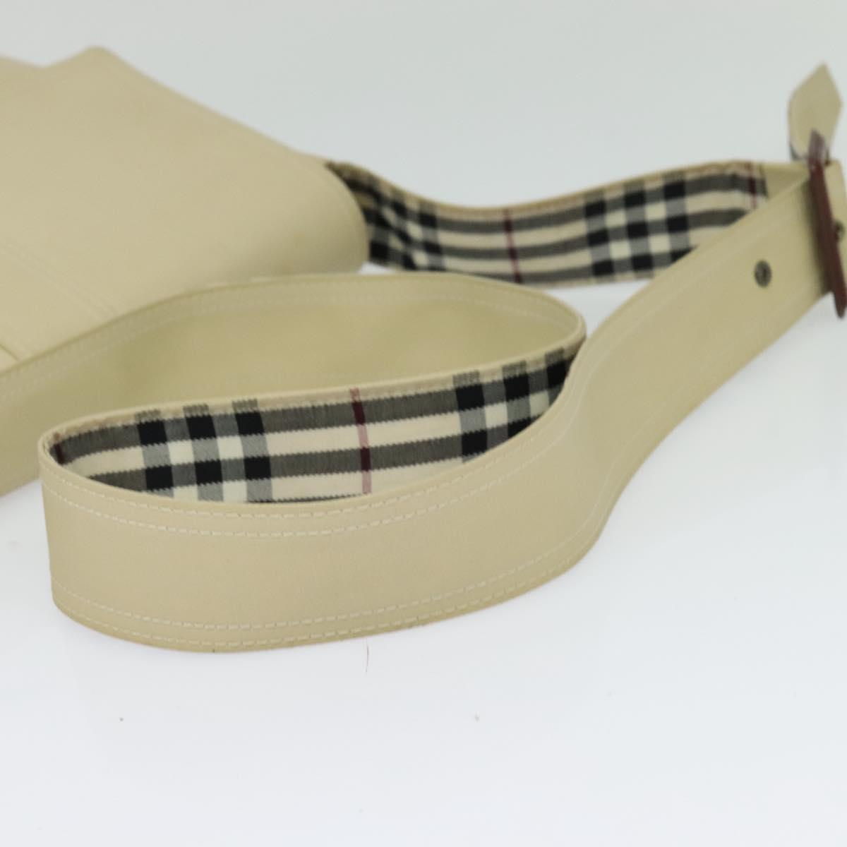 BURBERRY Shoulder Bag Canvas Beige Auth BA3662