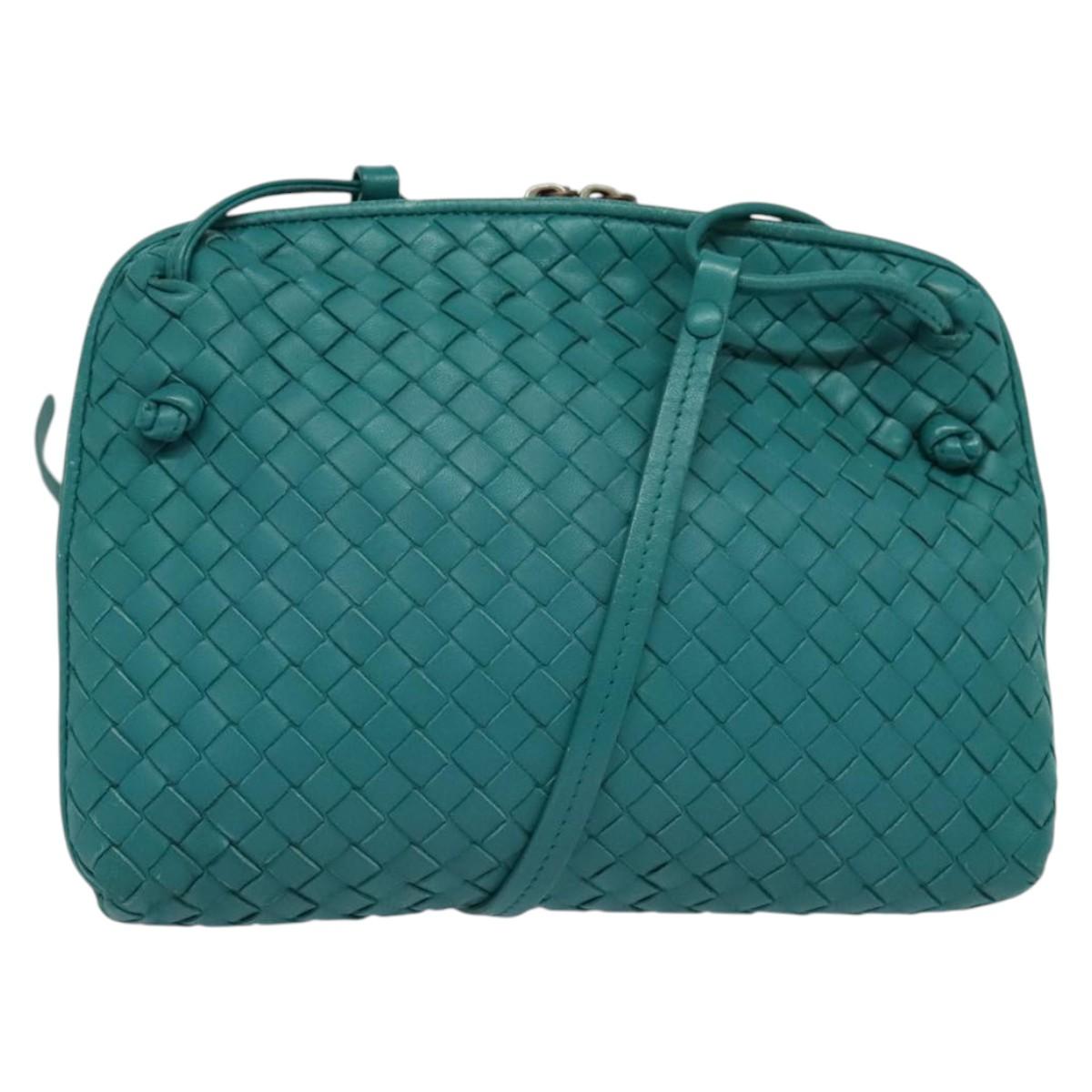BOTTEGA VENETA INTRECCIATO Shoulder Bag Leather Green Auth BA3676