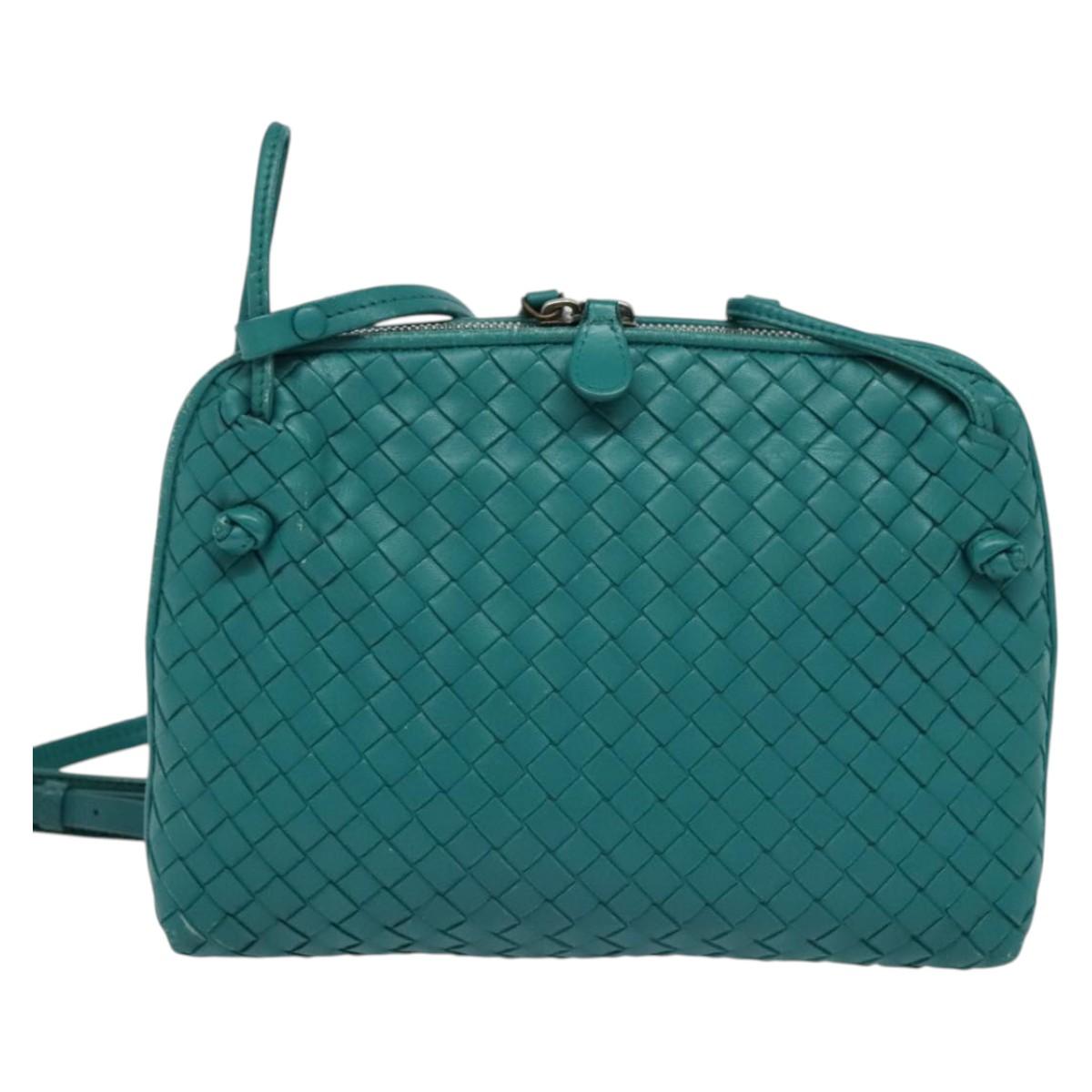 BOTTEGA VENETA INTRECCIATO Shoulder Bag Leather Green Auth BA3676