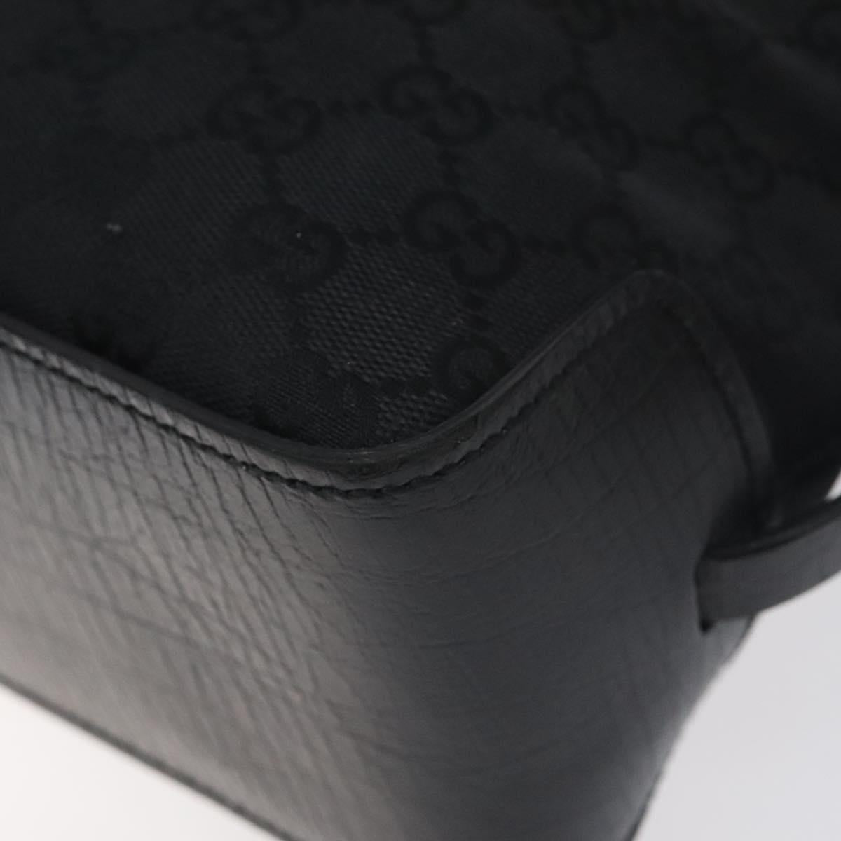 GUCCI GG Canvas Tote Bag Black Silver 107757 Auth BA3684