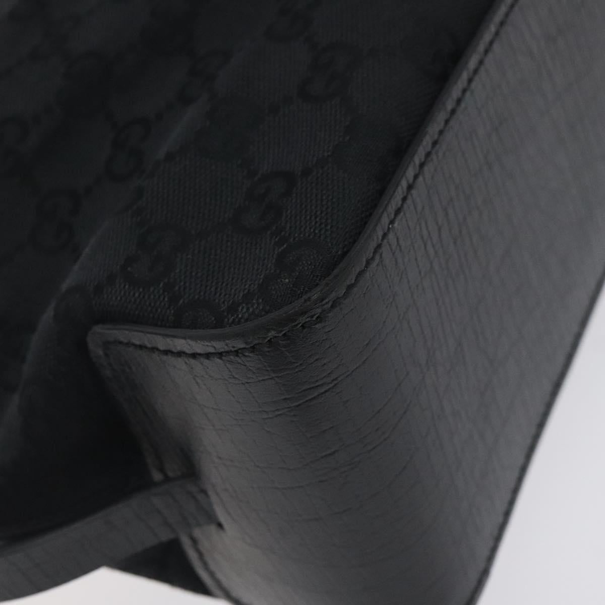 GUCCI GG Canvas Tote Bag Black Silver 107757 Auth BA3684