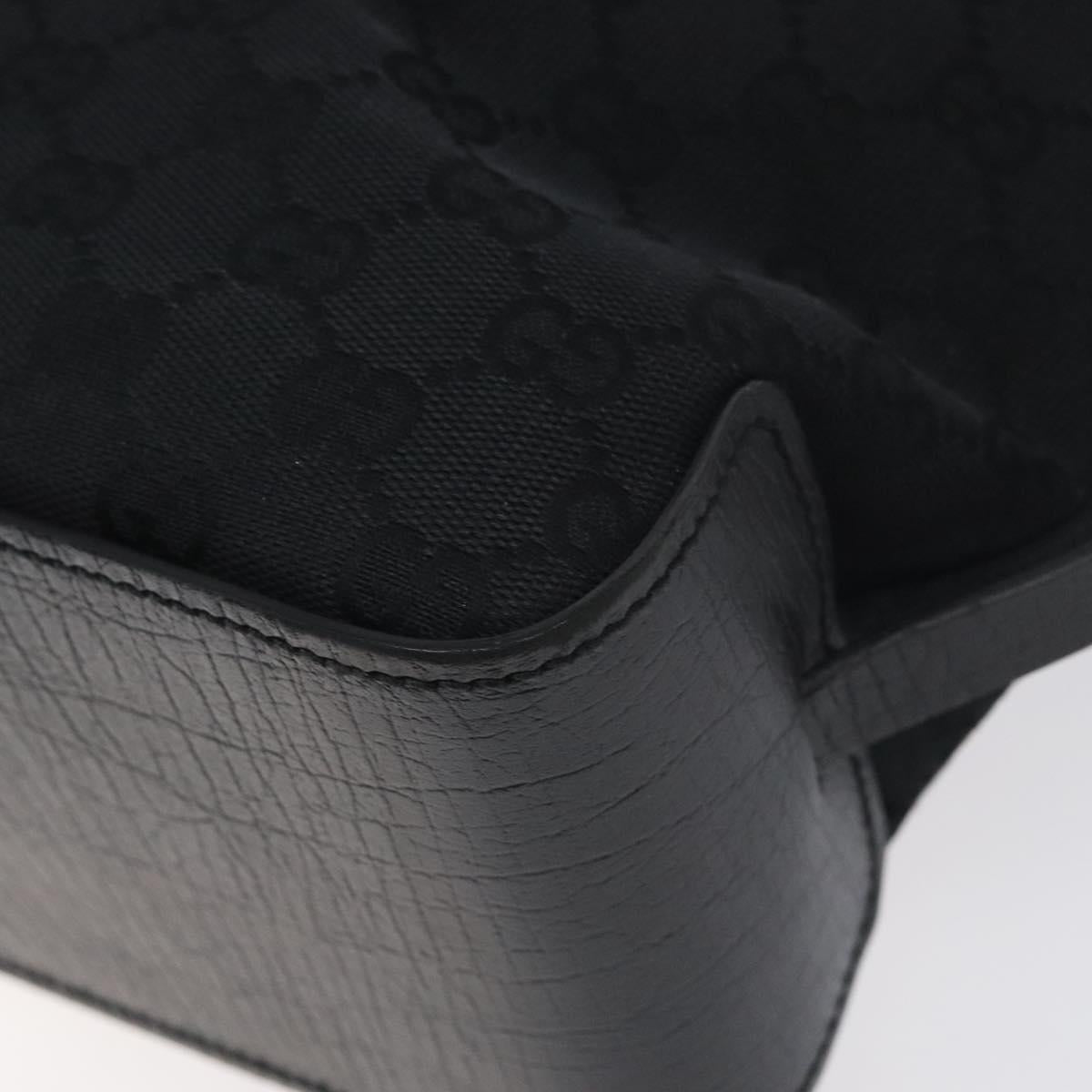 GUCCI GG Canvas Tote Bag Black Silver 107757 Auth BA3684
