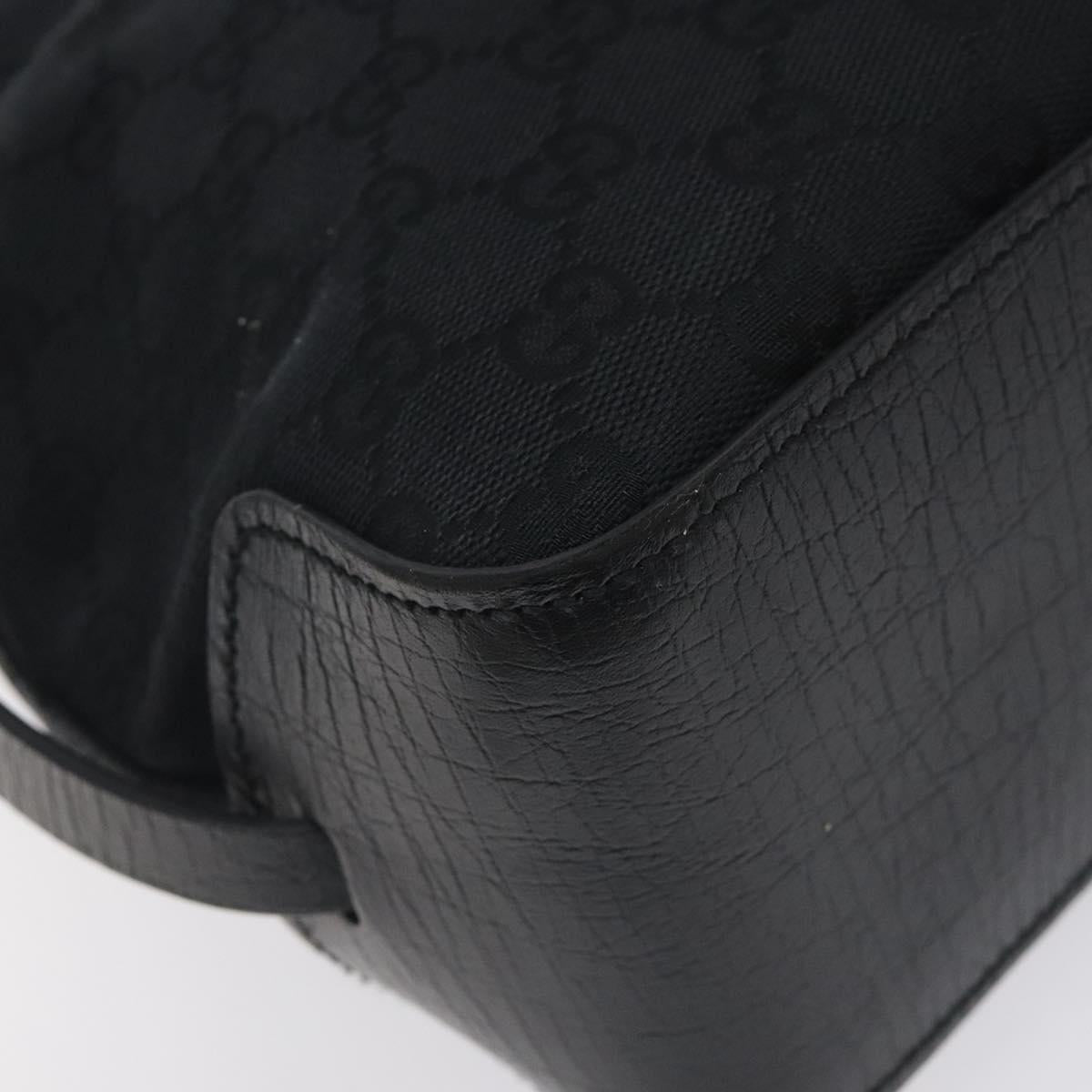 GUCCI GG Canvas Tote Bag Black Silver 107757 Auth BA3684