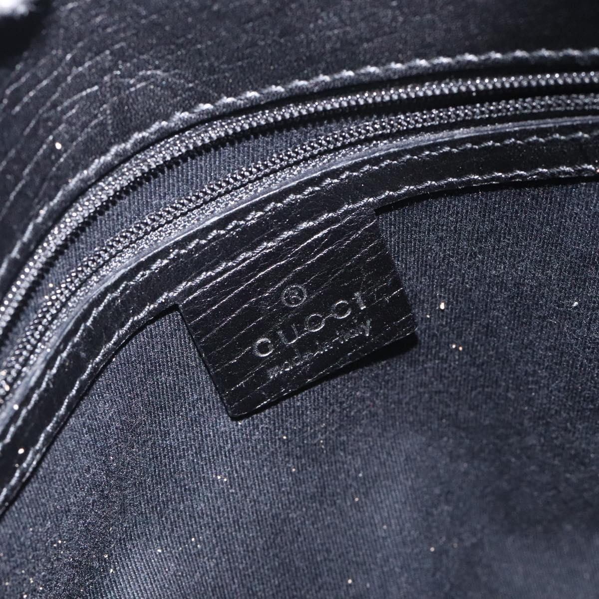 GUCCI GG Canvas Tote Bag Black Silver 107757 Auth BA3684