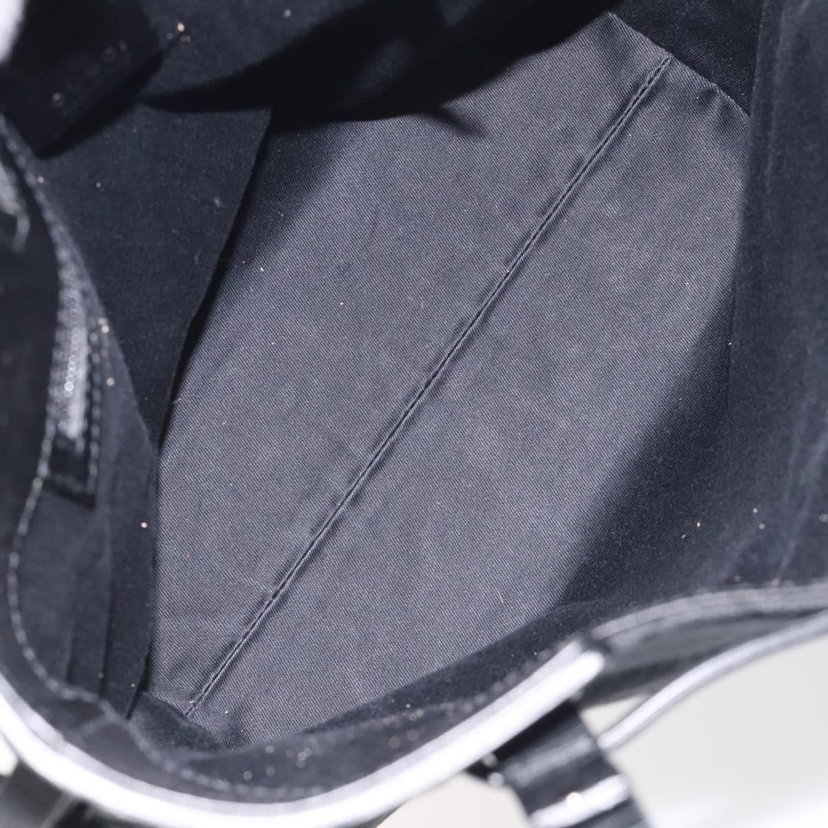 GUCCI GG Canvas Tote Bag Black Silver 107757 Auth BA3684