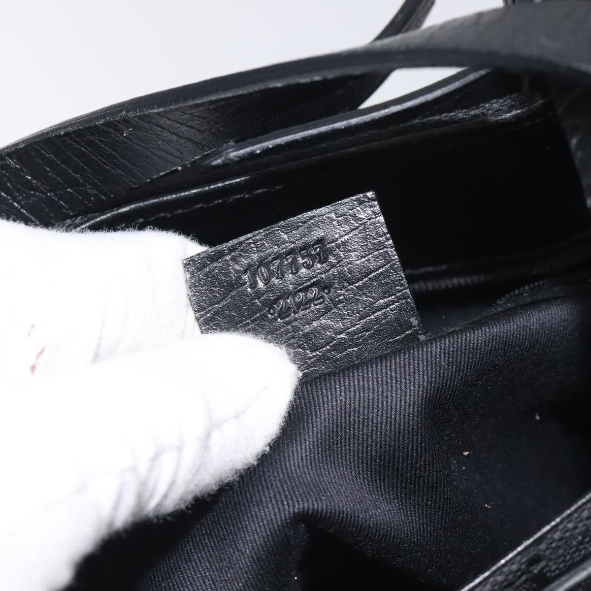 GUCCI GG Canvas Tote Bag Black Silver 107757 Auth BA3684