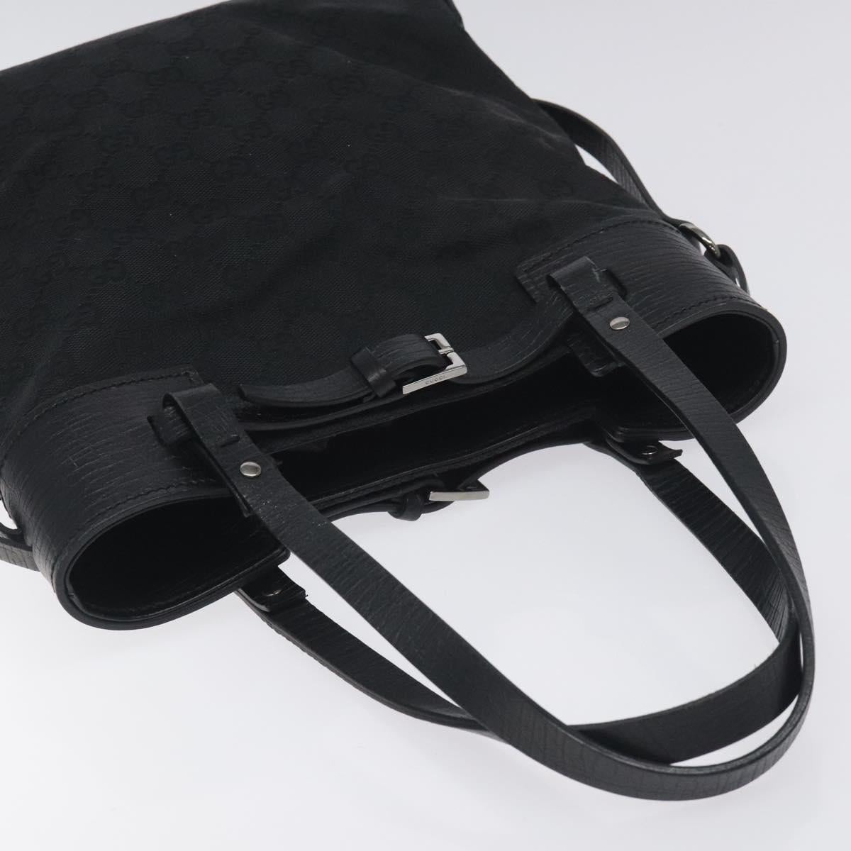 GUCCI GG Canvas Tote Bag Black Silver 107757 Auth BA3684