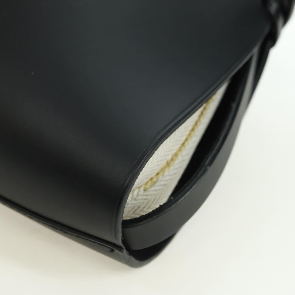 LOEWE Anagram Ikebana Shoulder Bag Leather Black Gold Auth BA3690