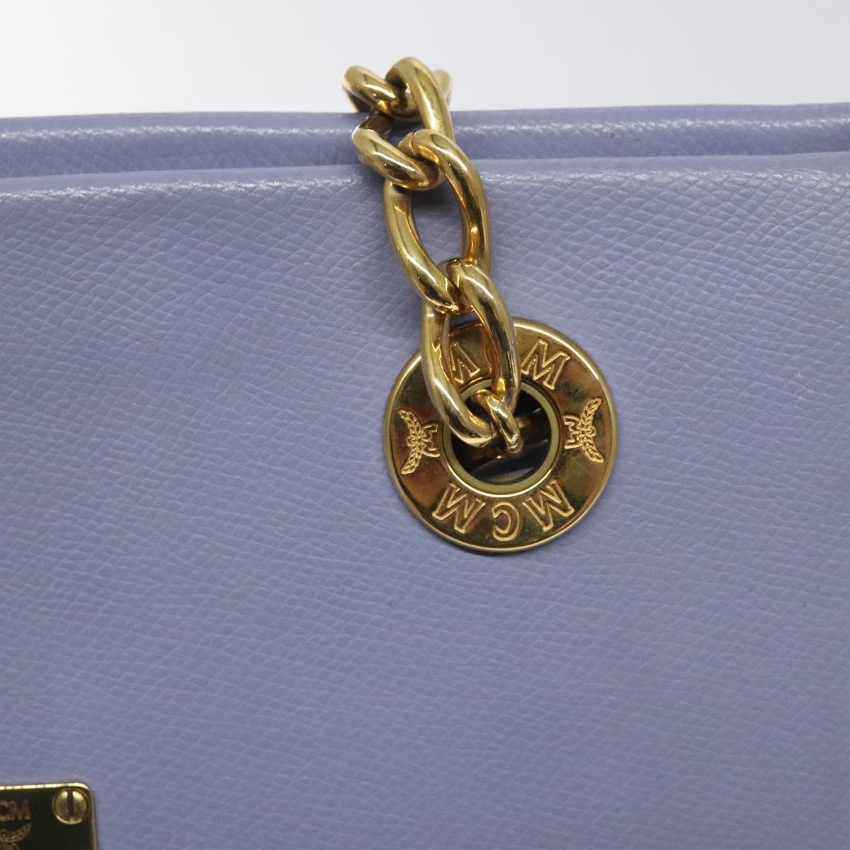 MCM Chain Shoulder Bag Leather Lavende Gold Auth BA3698