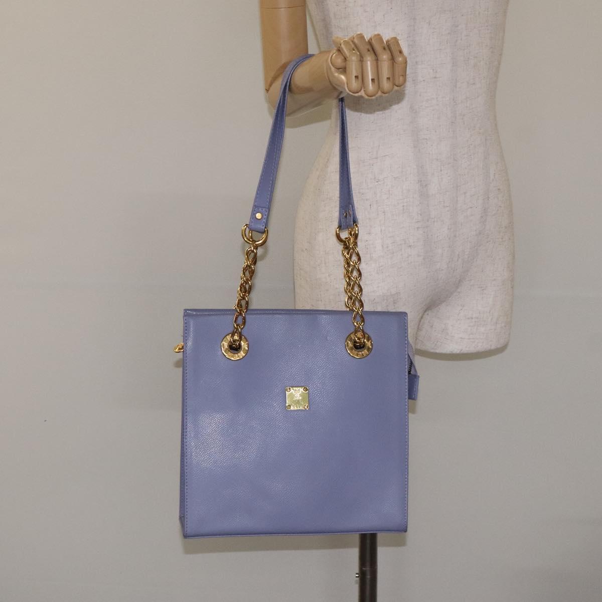 MCM Chain Shoulder Bag Leather Lavende Gold Auth BA3698