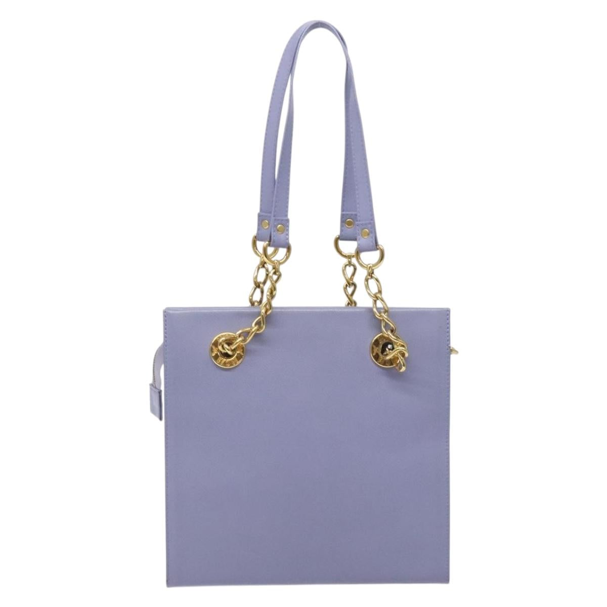 MCM Chain Shoulder Bag Leather Lavende Gold Auth BA3698