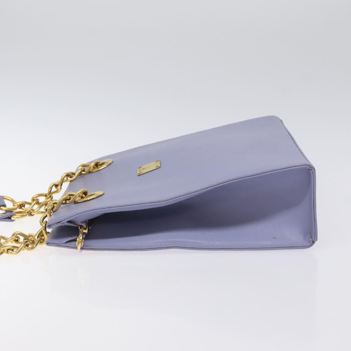 MCM Chain Shoulder Bag Leather Lavende Gold Auth BA3698