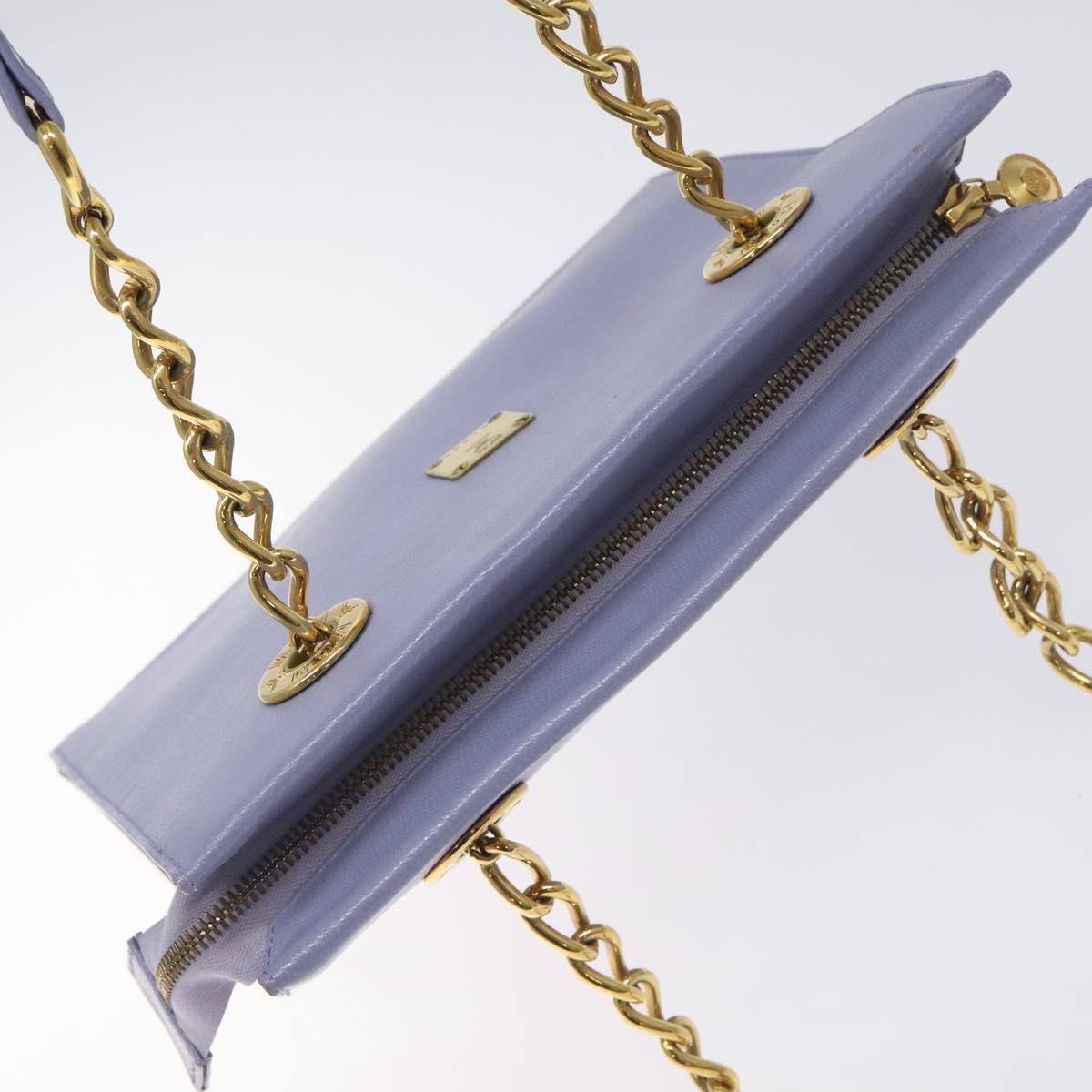 MCM Chain Shoulder Bag Leather Lavende Gold Auth BA3698