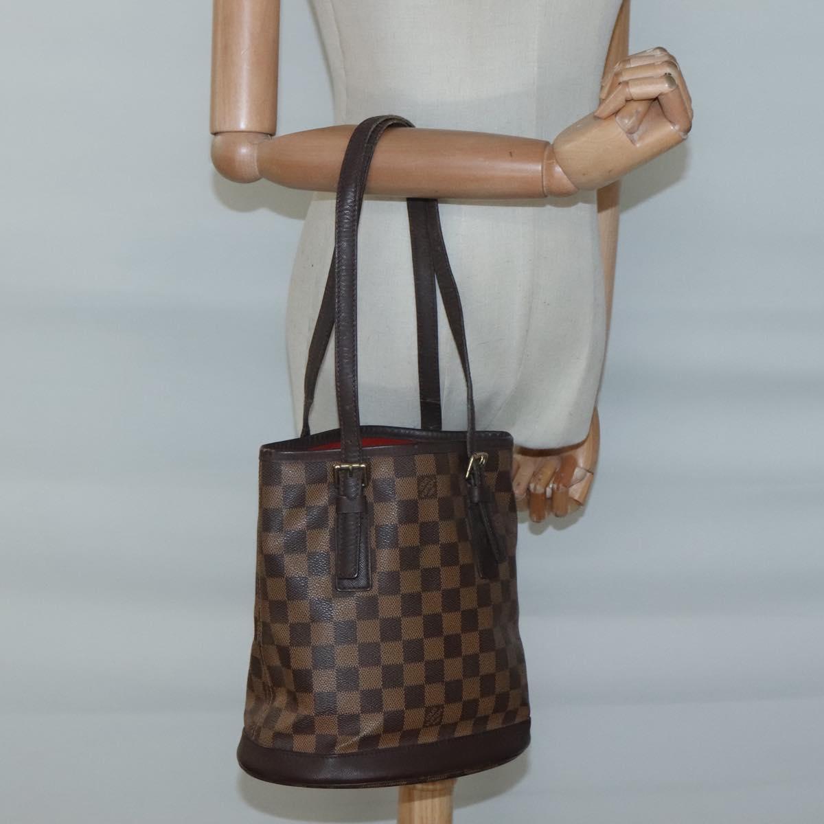 LOUIS VUITTON Damier Ebene Marais Shoulder Bag N42240 LV Auth BA3710
