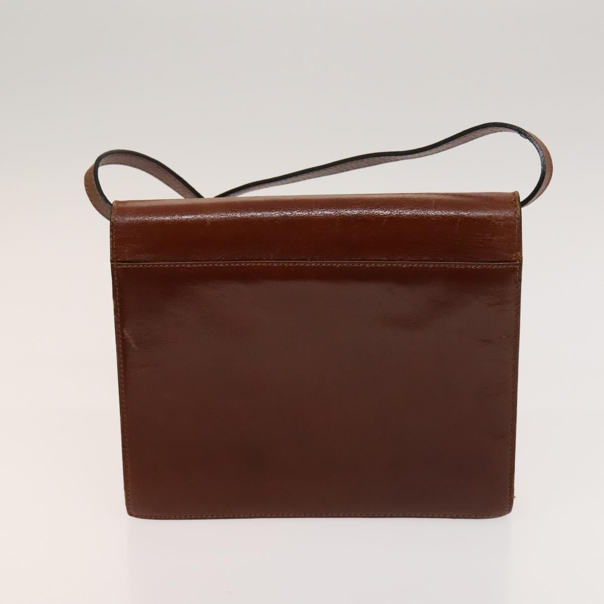 BALLY Shoulder Bag Leather 2Set Black Brown Auth BA3726