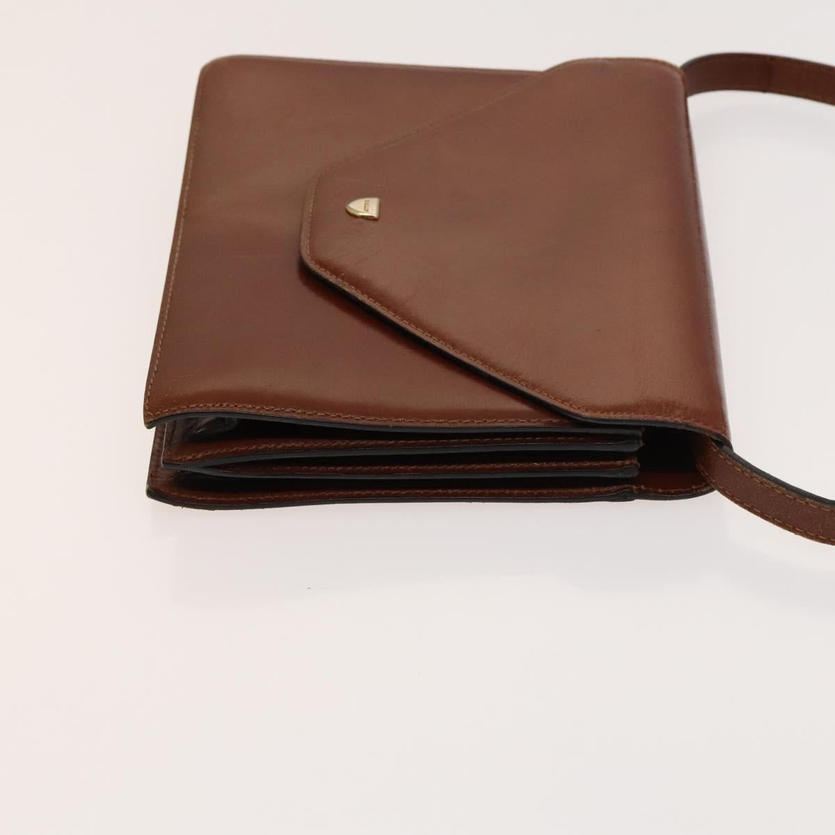 BALLY Shoulder Bag Leather 2Set Black Brown Auth BA3726