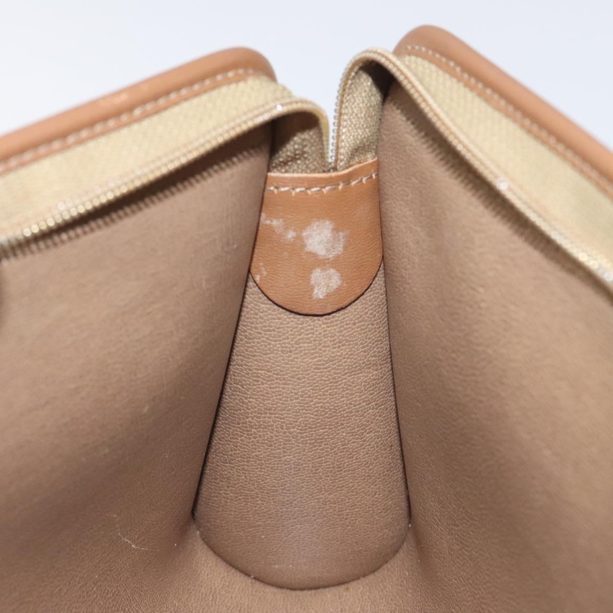 Christian Dior Honeycomb Canvas Pouch PVC Beige Auth BA3728