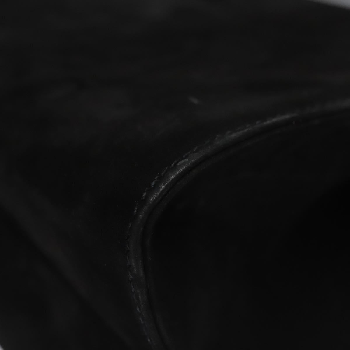 Salvatore Ferragamo Vala Hand Bag Suede 2way Black Gold Auth BA373