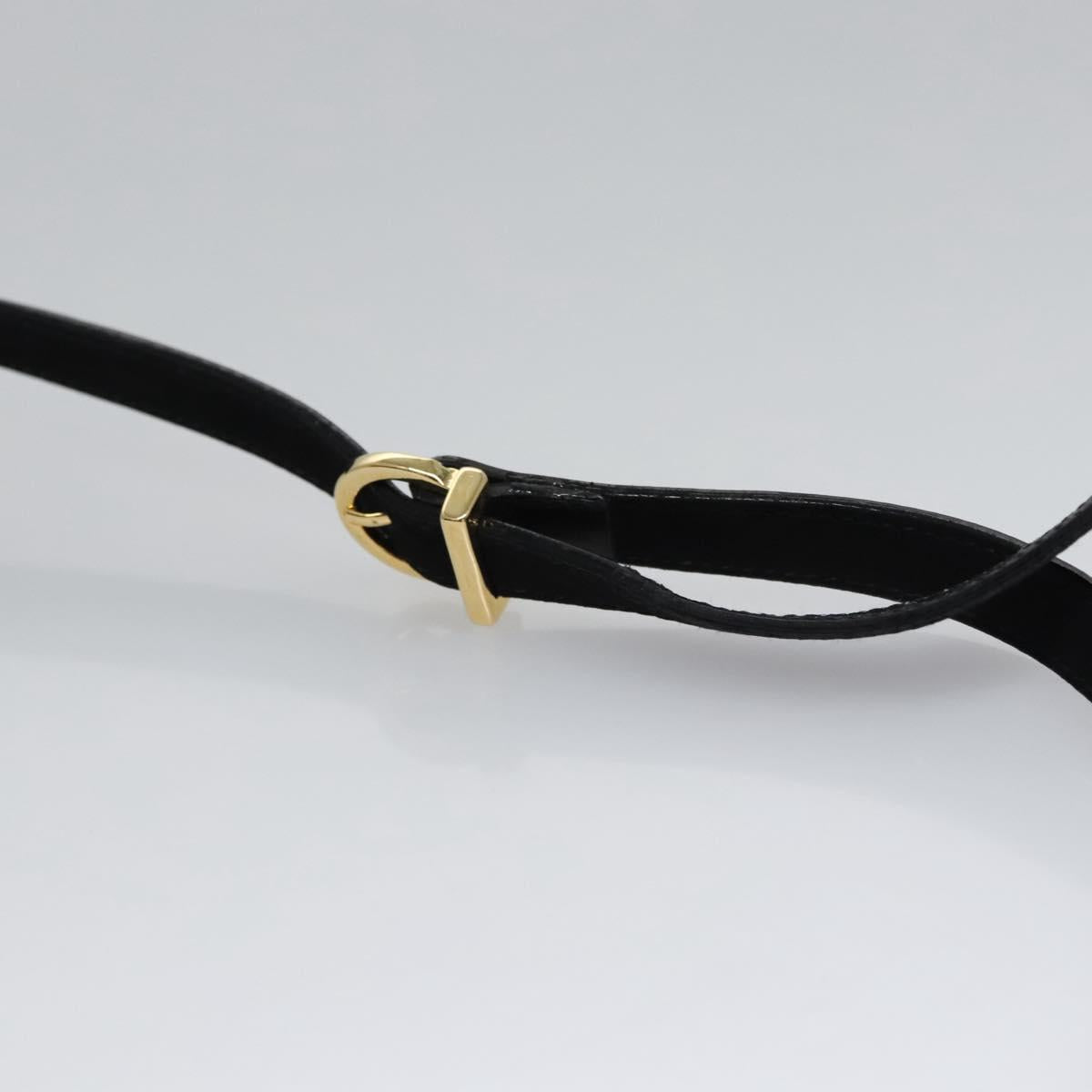 Salvatore Ferragamo Vala Hand Bag Suede 2way Black Gold Auth BA373