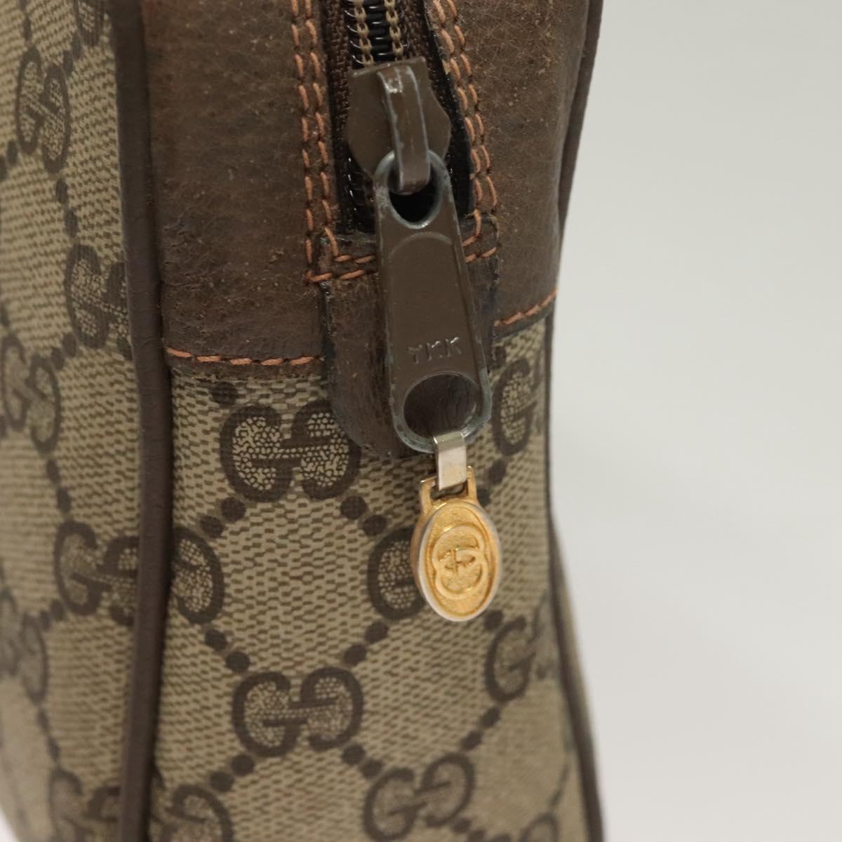 GUCCI GG Supreme Web Sherry Line Clutch Bag PVC Beige Gold 89 01 012 Auth BA3730