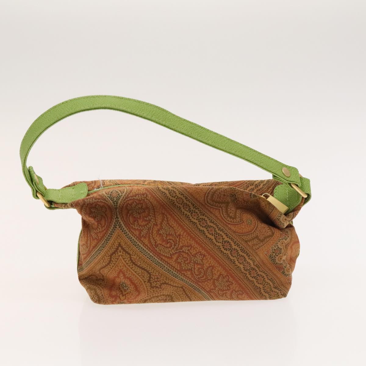 ETRO Paisley Shoulder Bag PVC Canvas 2 Set Green Brown Auth BA3734